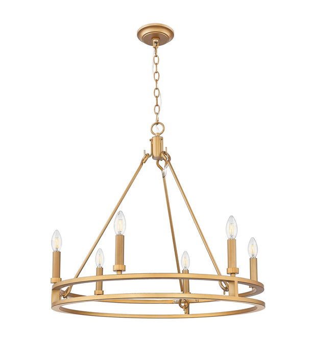 Z-Lite - 4005-6SBR - Six Light Chandelier - Dennison - Signature Brass