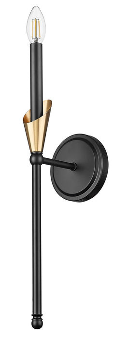 Z-Lite - 4014-1SA-MB-MGLD - One Light Wall Sconce - Claudelle - Matte Black + Modern Gold