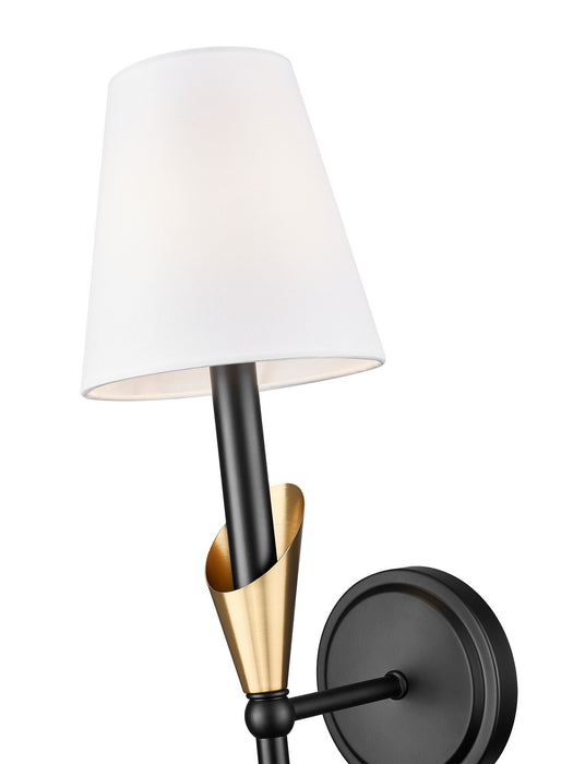 Z-Lite - 4014-1SA-MB-MGLD - One Light Wall Sconce - Claudelle - Matte Black + Modern Gold