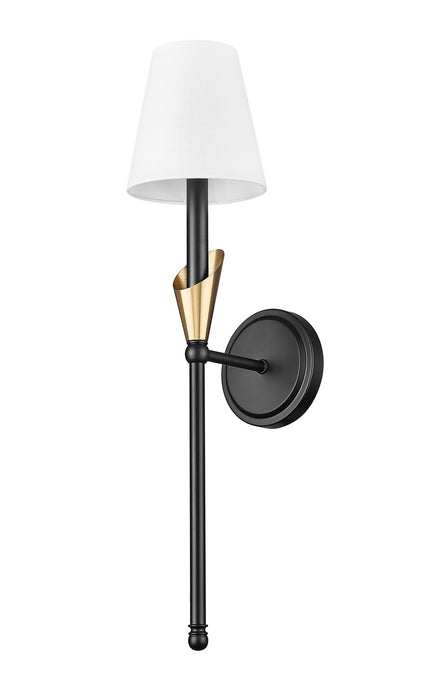 Z-Lite - 4014-1SA-MB-MGLD - One Light Wall Sconce - Claudelle - Matte Black + Modern Gold