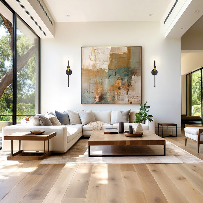 Z-Lite - 4014-1SA-MB-MGLD - One Light Wall Sconce - Claudelle - Matte Black + Modern Gold