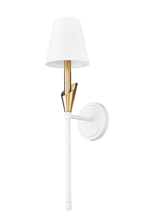 Z-Lite - 4014-1SA-TW-MGLD - One Light Wall Sconce - Claudelle - Textured White + Modern Gold