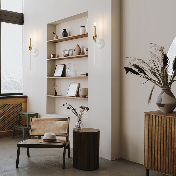 Z-Lite - 4014-1SA-TW-MGLD - One Light Wall Sconce - Claudelle - Textured White + Modern Gold