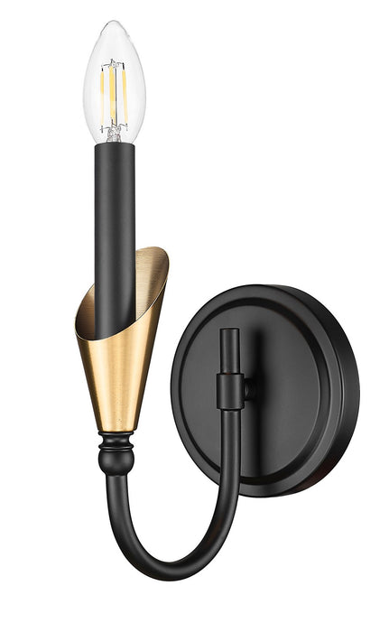 Z-Lite - 4014-1S-MB-MGLD - One Light Wall Sconce - Claudelle - Matte Black + Modern Gold