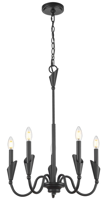 Z-Lite - 4014-24MB - Five Light Chandelier - Claudelle - Matte Black