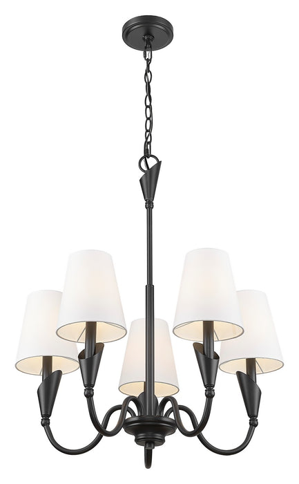 Z-Lite - 4014-24MB - Five Light Chandelier - Claudelle - Matte Black