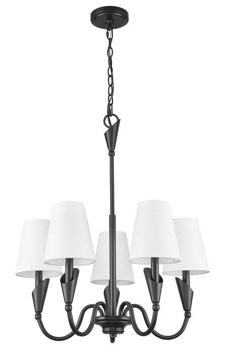 Z-Lite - 4014-24MB - Five Light Chandelier - Claudelle - Matte Black