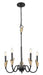 Z-Lite - 4014-24MB-MGLD - Five Light Chandelier - Claudelle - Matte Black + Modern Gold