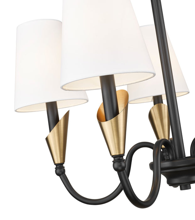 Z-Lite - 4014-24MB-MGLD - Five Light Chandelier - Claudelle - Matte Black + Modern Gold