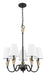 Z-Lite - 4014-24MB-MGLD - Five Light Chandelier - Claudelle - Matte Black + Modern Gold