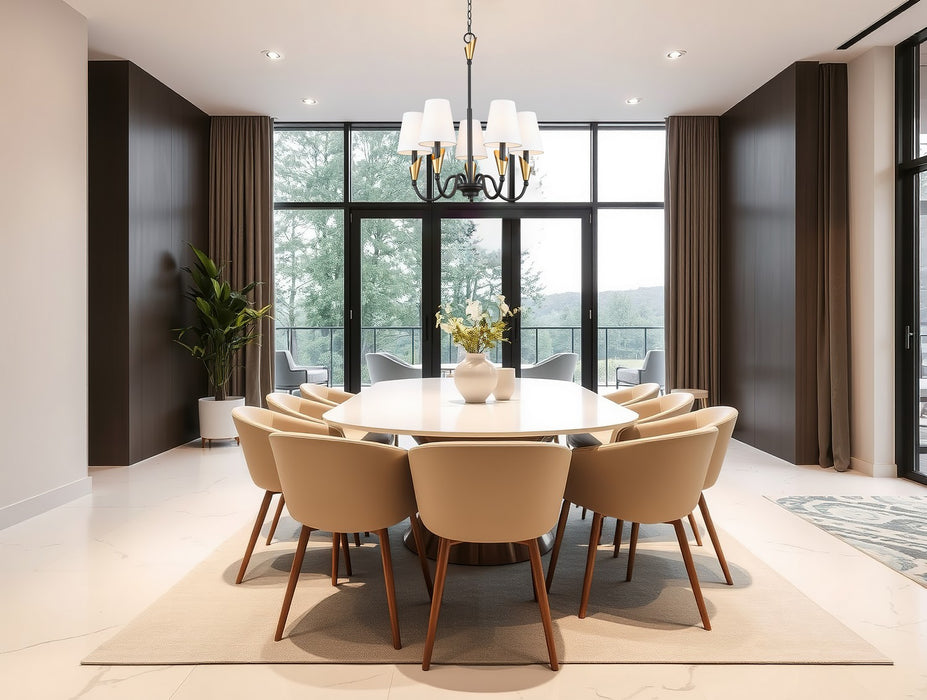 Z-Lite - 4014-24MB-MGLD - Five Light Chandelier - Claudelle - Matte Black + Modern Gold