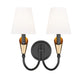 Z-Lite - 4014-2S-MB-MGLD - Two Light Wall Sconce - Claudelle - Matte Black + Modern Gold