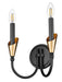 Z-Lite - 4014-2S-MB-MGLD - Two Light Wall Sconce - Claudelle - Matte Black + Modern Gold