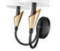 Z-Lite - 4014-2S-MB-MGLD - Two Light Wall Sconce - Claudelle - Matte Black + Modern Gold