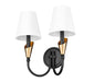 Z-Lite - 4014-2S-MB-MGLD - Two Light Wall Sconce - Claudelle - Matte Black + Modern Gold