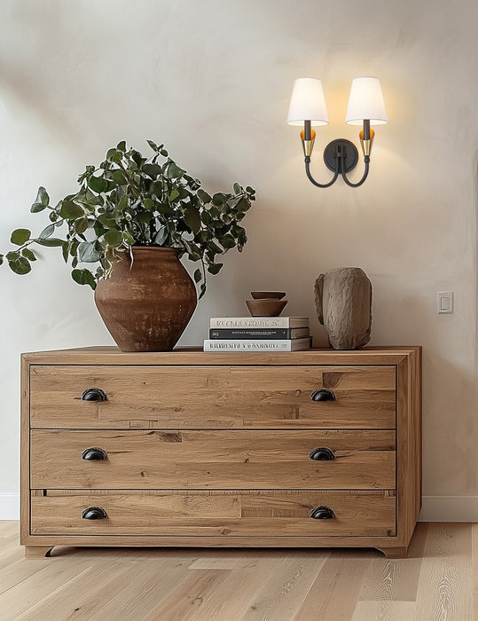 Z-Lite - 4014-2S-MB-MGLD - Two Light Wall Sconce - Claudelle - Matte Black + Modern Gold