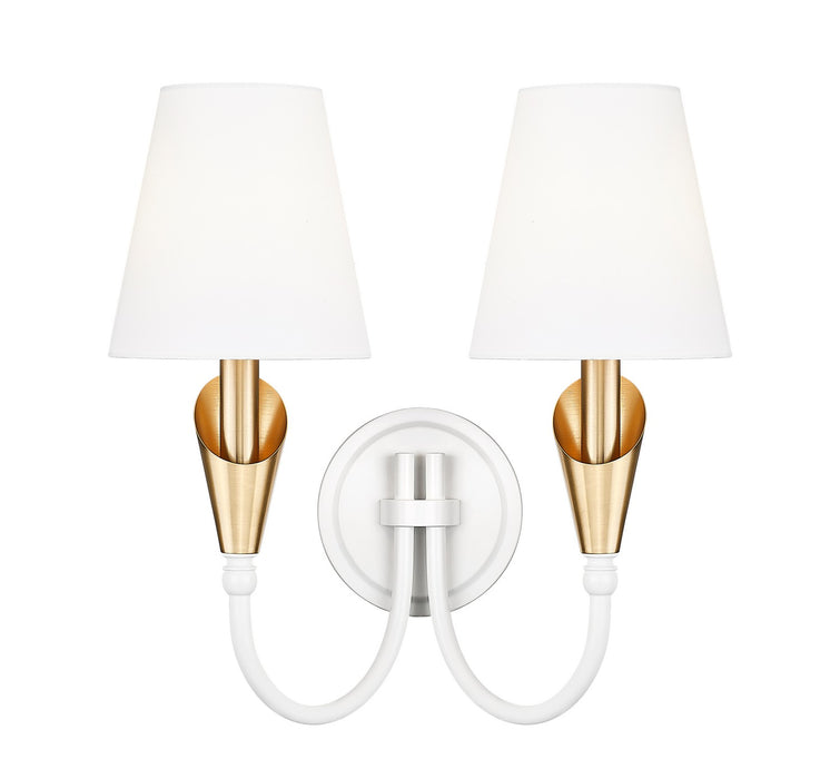 Z-Lite - 4014-2S-TW-MGLD - Two Light Wall Sconce - Claudelle - Textured White + Modern Gold