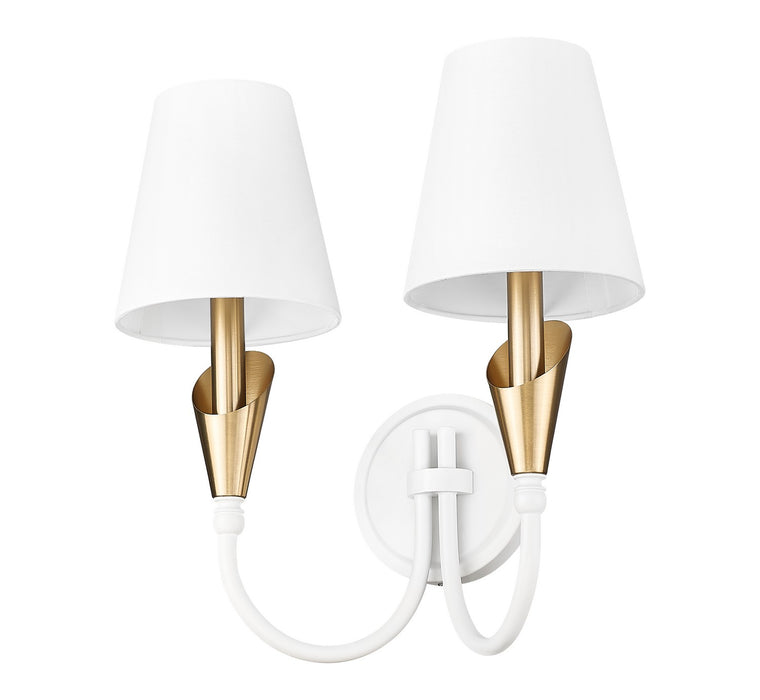 Z-Lite - 4014-2S-TW-MGLD - Two Light Wall Sconce - Claudelle - Textured White + Modern Gold