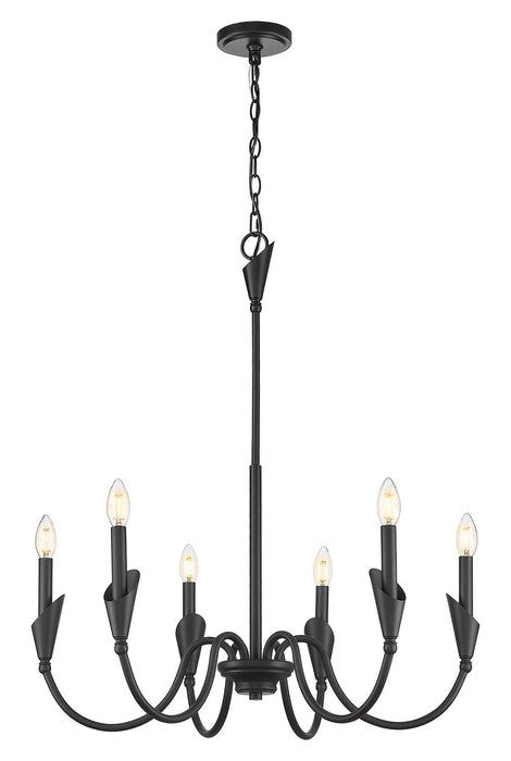 Z-Lite - 4014-32MB - Six Light Chandelier - Claudelle - Matte Black