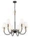 Z-Lite - 4014-32MB-MGLD - Six Light Chandelier - Claudelle - Matte Black + Modern Gold