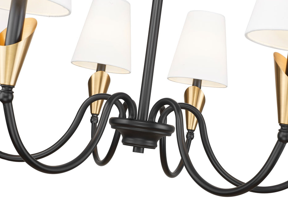 Z-Lite - 4014-32MB-MGLD - Six Light Chandelier - Claudelle - Matte Black + Modern Gold