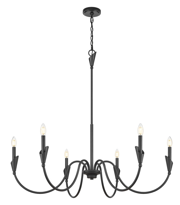 Z-Lite - 4014-46MB - Six Light Chandelier - Claudelle - Matte Black