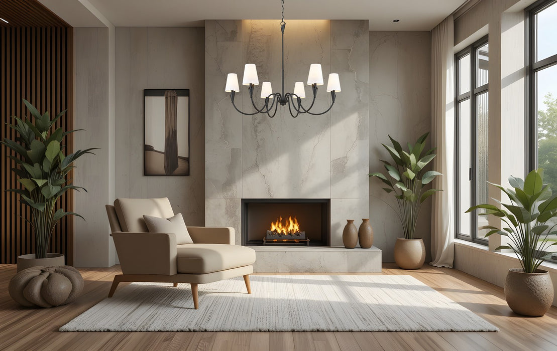 Z-Lite - 4014-46MB - Six Light Chandelier - Claudelle - Matte Black