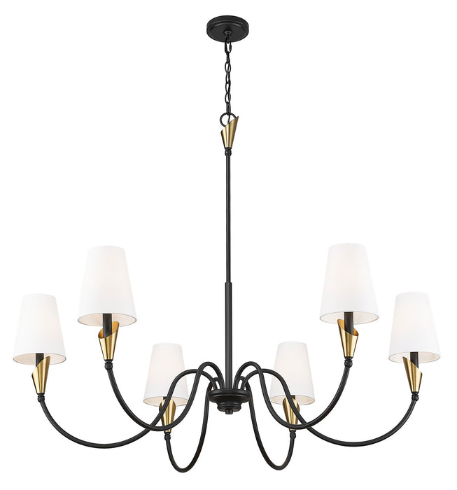Z-Lite - 4014-46MB-MGLD - Six Light Chandelier - Claudelle - Matte Black + Modern Gold