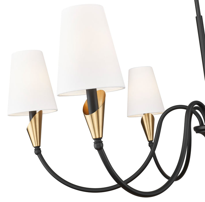 Z-Lite - 4014-46MB-MGLD - Six Light Chandelier - Claudelle - Matte Black + Modern Gold