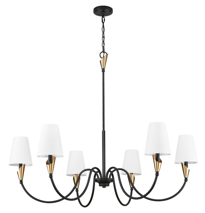Z-Lite - 4014-46MB-MGLD - Six Light Chandelier - Claudelle - Matte Black + Modern Gold