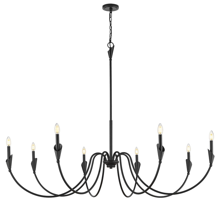 Z-Lite - 4014-65MB - Eight Light Chandelier - Claudelle - Matte Black