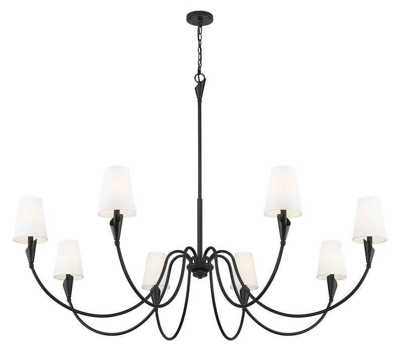 Z-Lite - 4014-65MB - Eight Light Chandelier - Claudelle - Matte Black