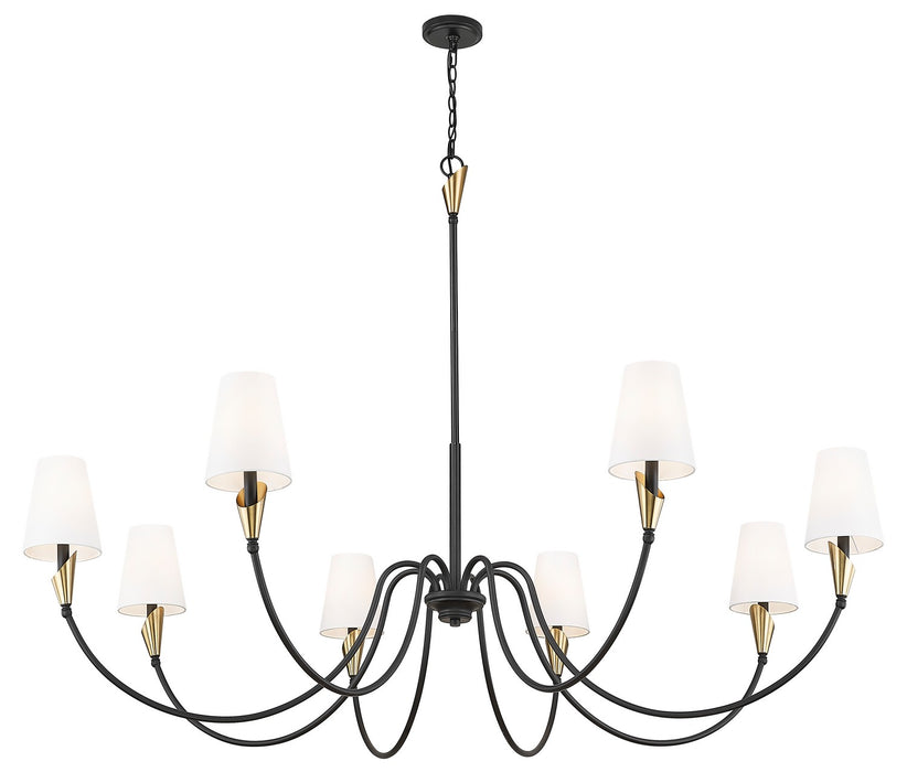 Z-Lite - 4014-65MB-MGLD - Eight Light Chandelier - Claudelle - Matte Black + Modern Gold