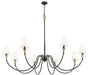 Z-Lite - 4014-65MB-MGLD - Eight Light Chandelier - Claudelle - Matte Black + Modern Gold