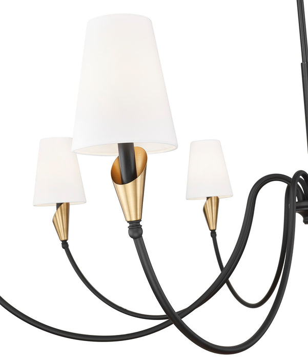 Z-Lite - 4014-65MB-MGLD - Eight Light Chandelier - Claudelle - Matte Black + Modern Gold