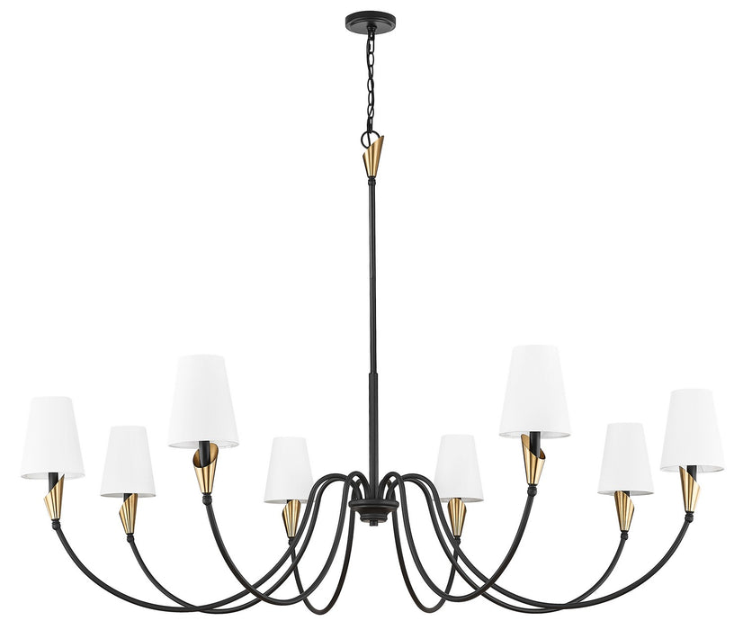 Z-Lite - 4014-65MB-MGLD - Eight Light Chandelier - Claudelle - Matte Black + Modern Gold