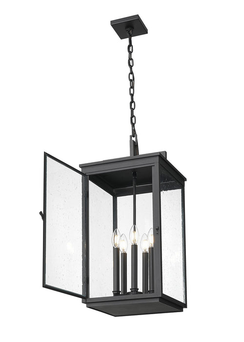 Z-Lite - 5019CHXL-BK - Five Light Outdoor Chain Mount Ceiling Fixture - Hartwell - Sand Black