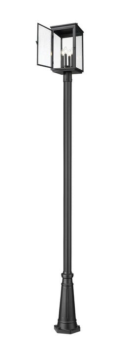 Z-Lite - 5019PHBR-5011P-BK - Four Light Outdoor Post Mount - Hartwell - Sand Black