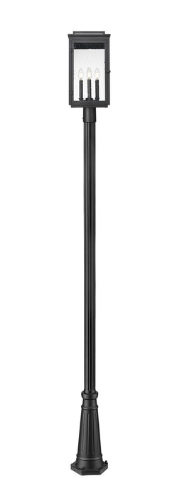 Z-Lite - 5019PHBR-5011P-BK - Four Light Outdoor Post Mount - Hartwell - Sand Black