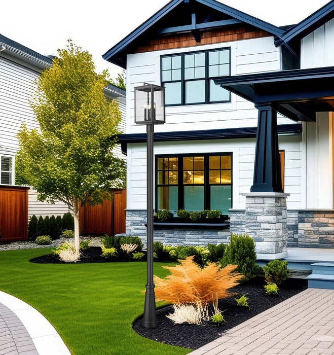 Z-Lite - 5019PHBR-5011P-BK - Four Light Outdoor Post Mount - Hartwell - Sand Black