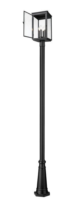 Z-Lite - 5019PHBR-519P-BK - Four Light Outdoor Post Mount - Hartwell - Sand Black