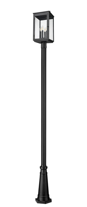 Z-Lite - 5019PHBR-519P-BK - Four Light Outdoor Post Mount - Hartwell - Sand Black