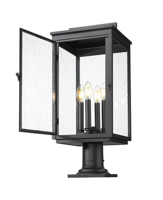 Z-Lite - 5019PHBR-533PM-BK - Four Light Outdoor Pier Mounted - Hartwell - Sand Black