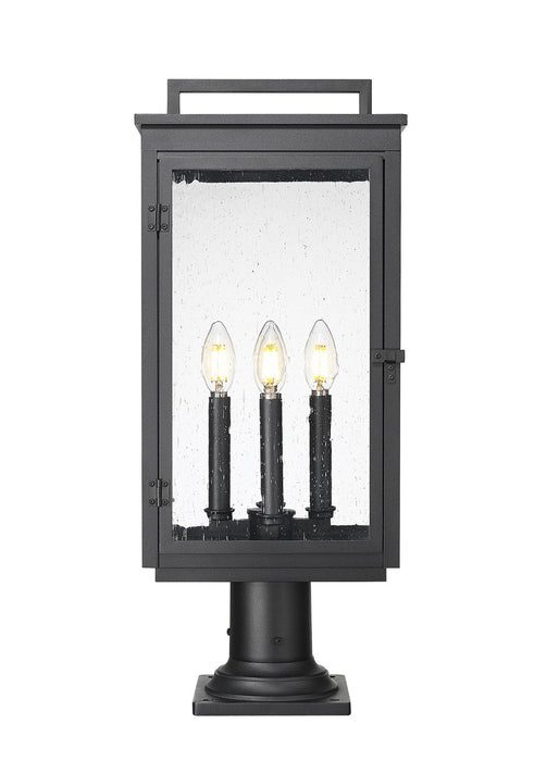 Z-Lite - 5019PHBR-533PM-BK - Four Light Outdoor Pier Mounted - Hartwell - Sand Black