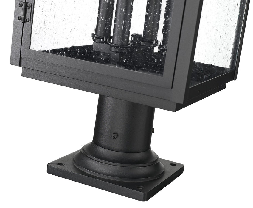 Z-Lite - 5019PHBR-533PM-BK - Four Light Outdoor Pier Mounted - Hartwell - Sand Black