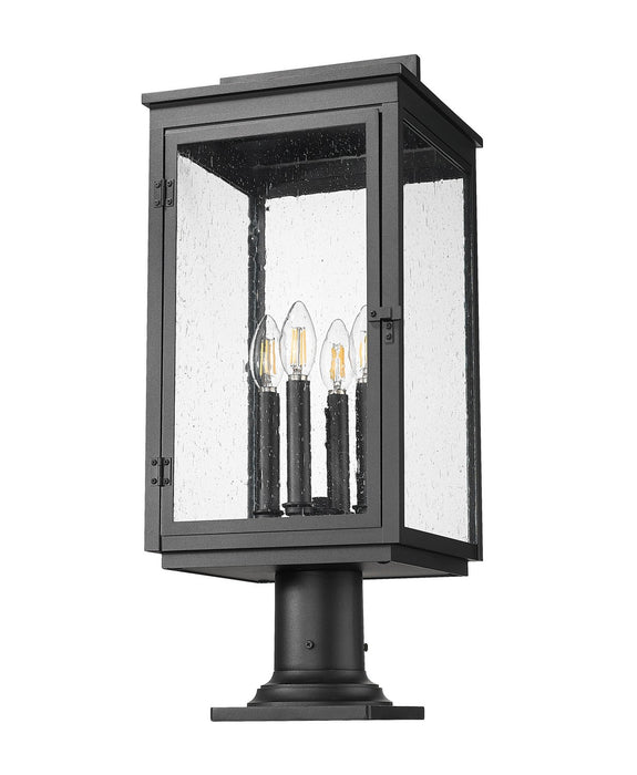 Z-Lite - 5019PHBR-533PM-BK - Four Light Outdoor Pier Mounted - Hartwell - Sand Black