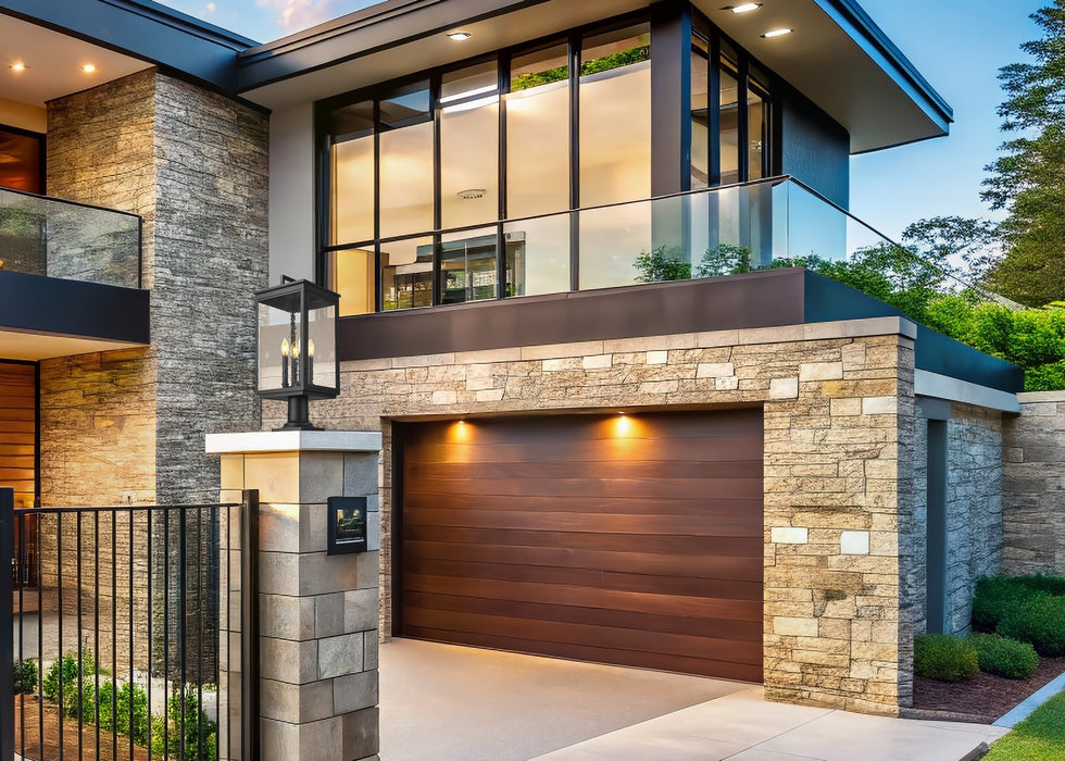 Z-Lite - 5019PHBR-533PM-BK - Four Light Outdoor Pier Mounted - Hartwell - Sand Black