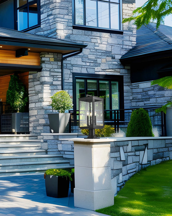 Z-Lite - 5019PHBR-533PM-BK - Four Light Outdoor Pier Mounted - Hartwell - Sand Black