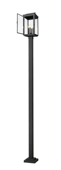 Z-Lite - 5019PHBS-536P-BK - Four Light Outdoor Post Mount - Hartwell - Sand Black