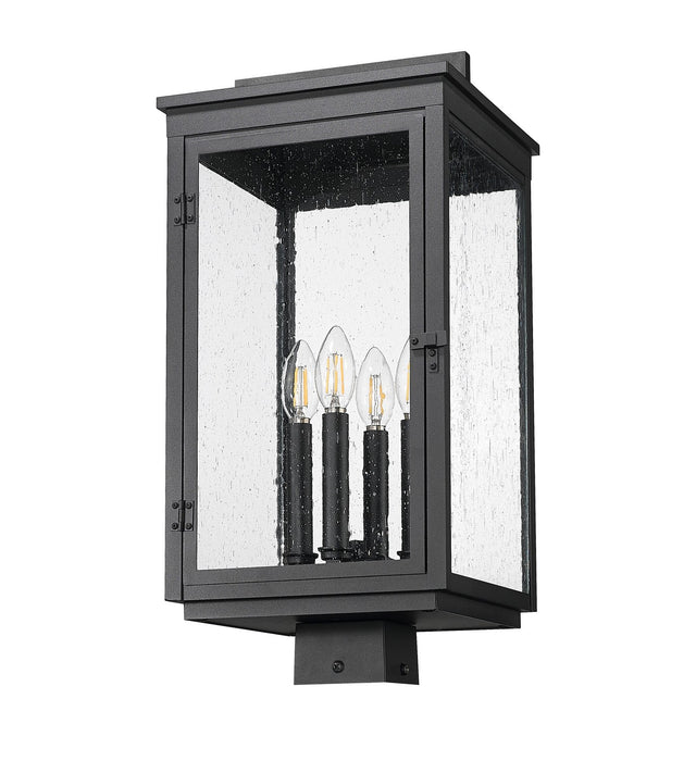 Z-Lite - 5019PHBS-BK - Four Light Outdoor Post Mount - Hartwell - Sand Black